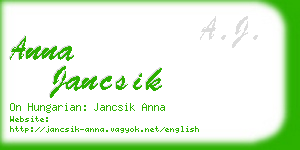 anna jancsik business card